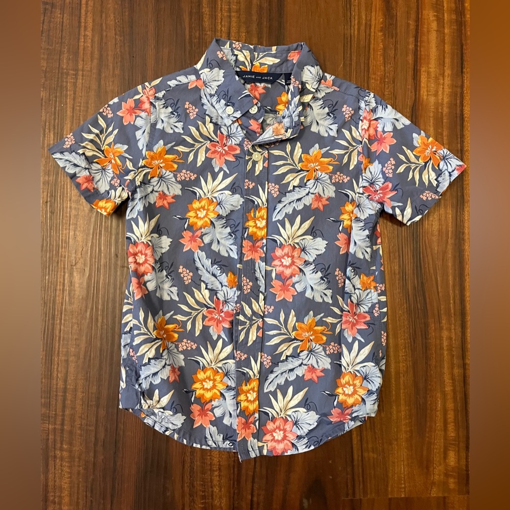 Like New Janie and Jack Toddler Boy Hawaiian Shirt Size 4